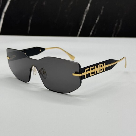 NEW FENDI GOLD GREY UNISEX SUNGLASSES FENDI FE40066U 30A - Picture 8 of 13